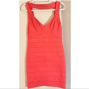 Charlotte Russe Bodycon Dress Sz Large Coral